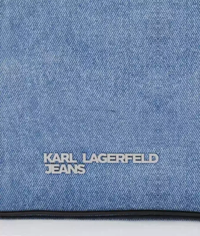 Denim schoudertas met gesp