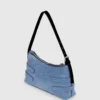 Denim schoudertas met gesp