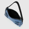 Denim schoudertas met gesp