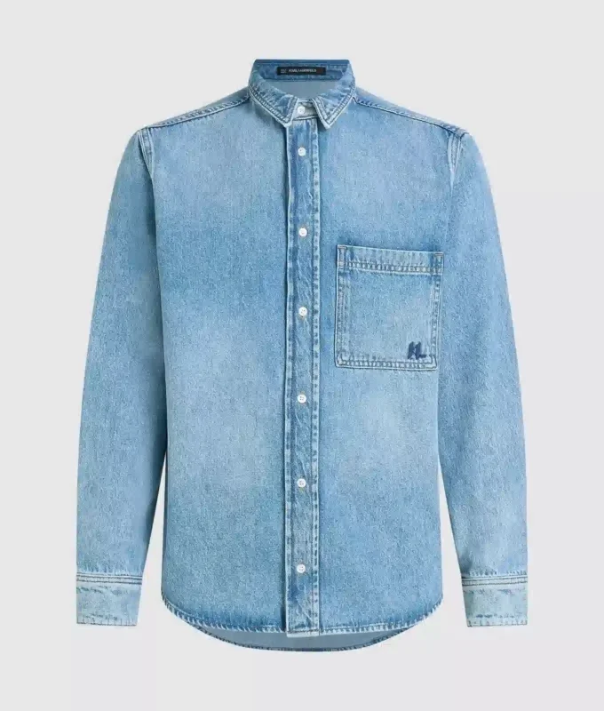 Denim shirt met lange mouwen
