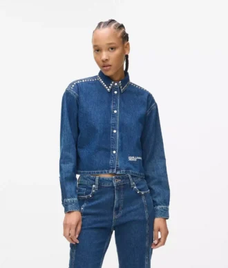 Denim shirt met studs