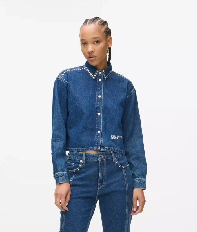 Denim shirt met studs