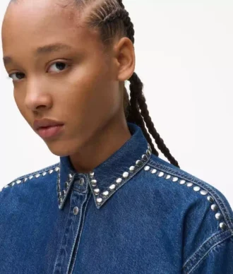 Denim shirt met studs
