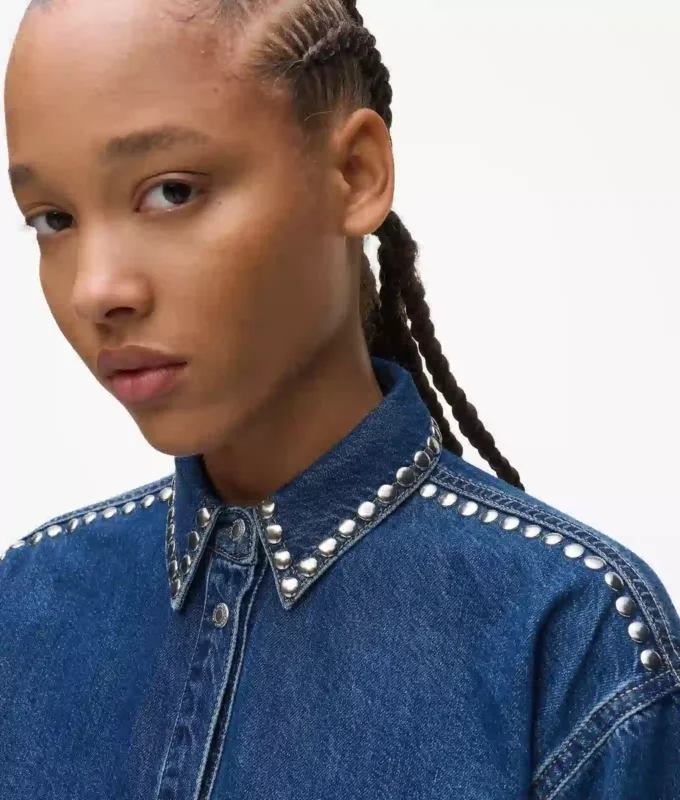 Denim shirt met studs