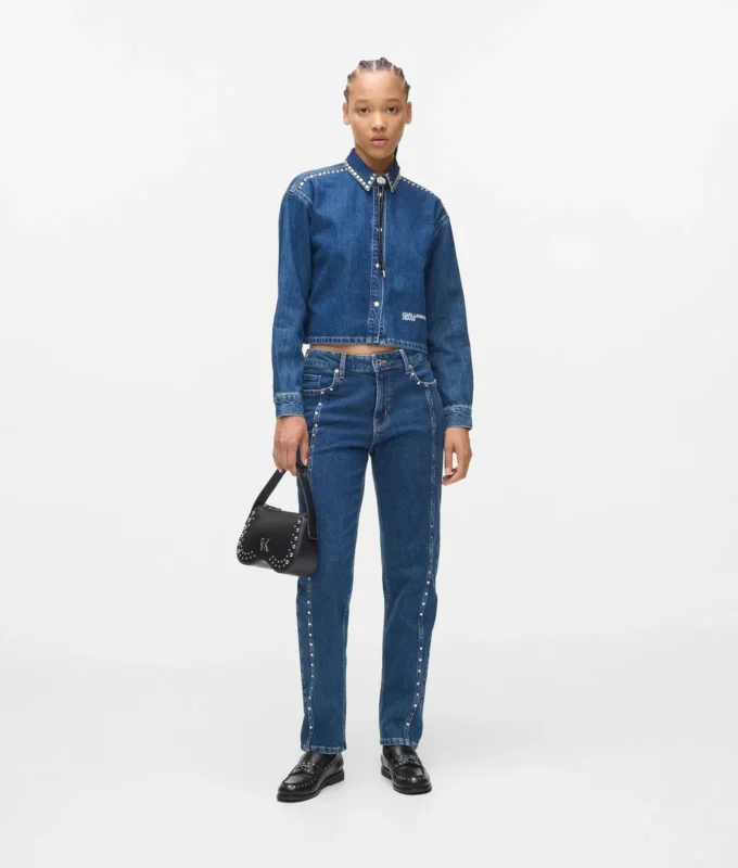 Denim shirt met studs