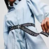 DENIM SHIRTJURK MET POFMANCHETTEN