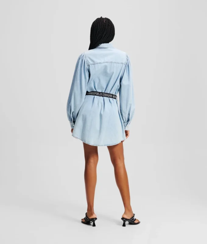 DENIM SHIRTJURK MET POFMANCHETTEN