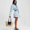 DENIM SHIRTJURK MET POFMANCHETTEN