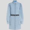 DENIM SHIRTJURK MET POFMANCHETTEN