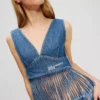 DENIM TOP MET FRANJES