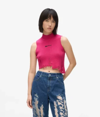 Distressed gebreide top