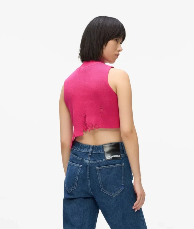 Distressed gebreide top