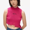 Distressed gebreide top
