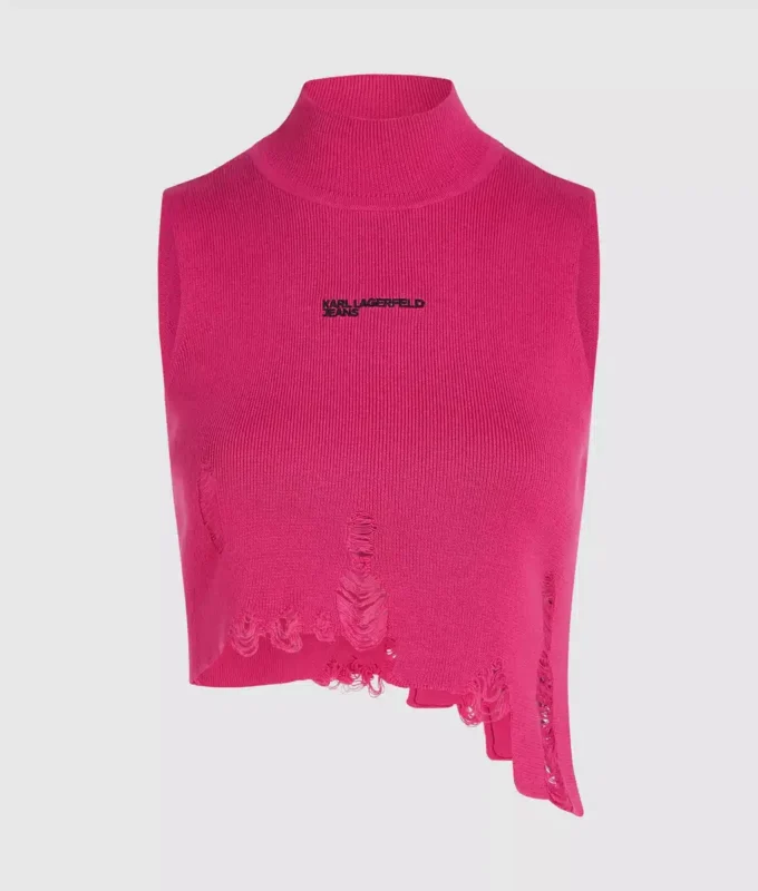 Distressed gebreide top