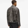 Distressed jas van imitatieleer