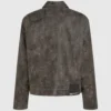 Distressed jas van imitatieleer