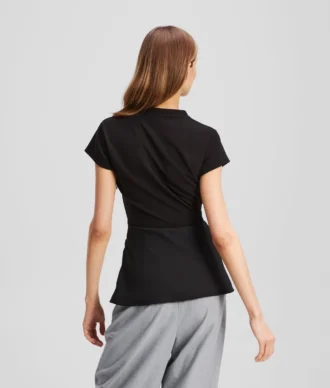 FABRIC MIX V-HALS TOP