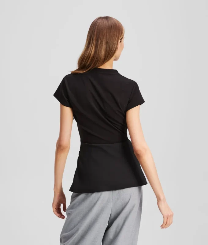 FABRIC MIX V-HALS TOP