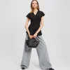 FABRIC MIX V-HALS TOP