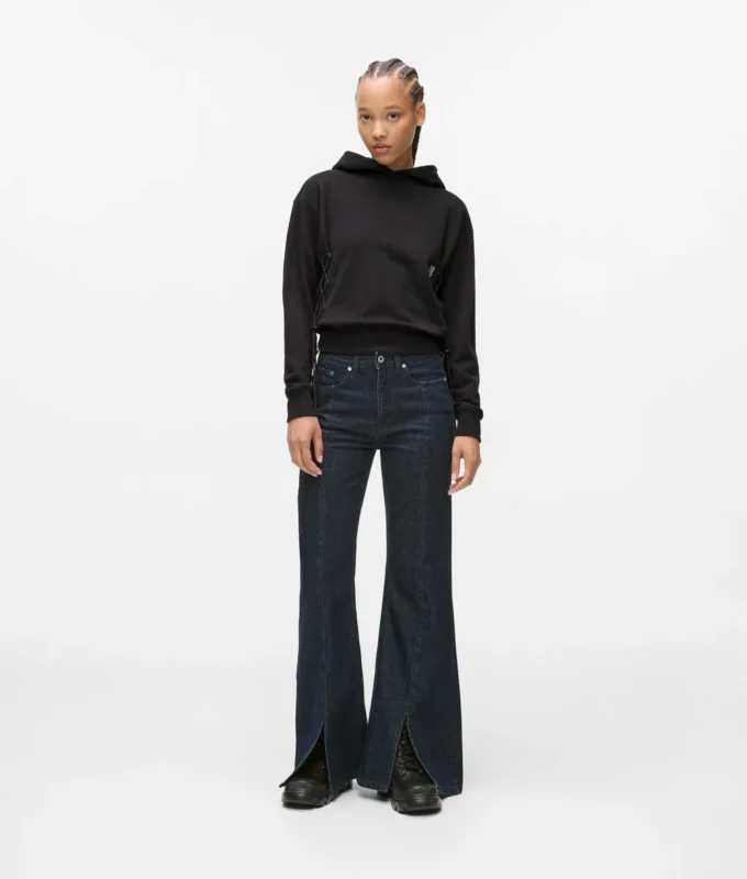 Flared jeans met gespleten zoom