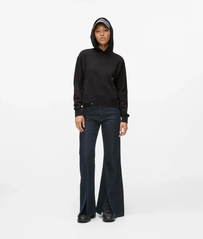 Flared jeans met gespleten zoom