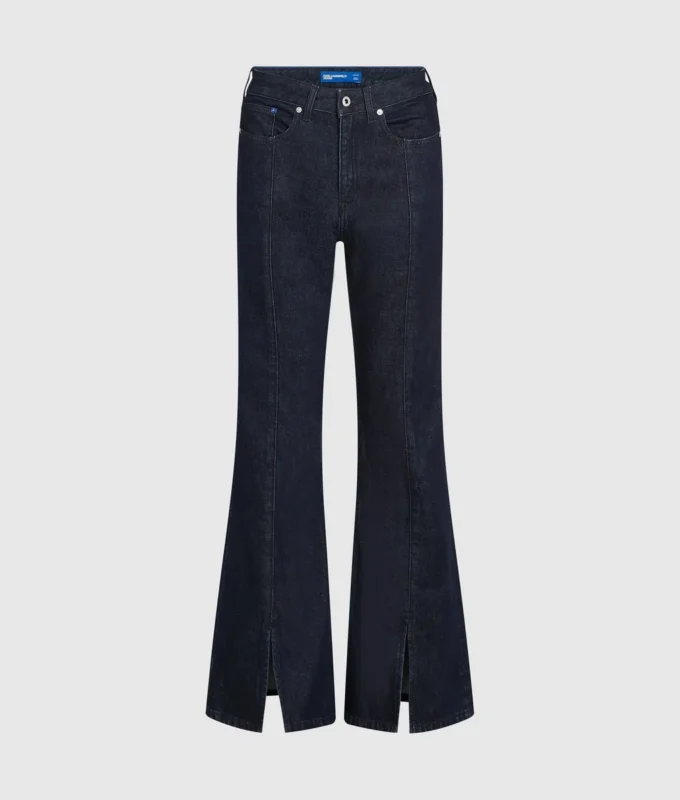 Flared jeans met gespleten zoom