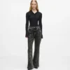 Flared jeans met hoge taille en naden