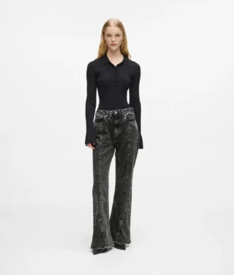 Flared jeans met hoge taille en naden