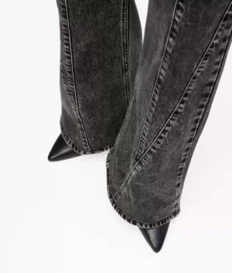 Flared jeans met hoge taille en naden