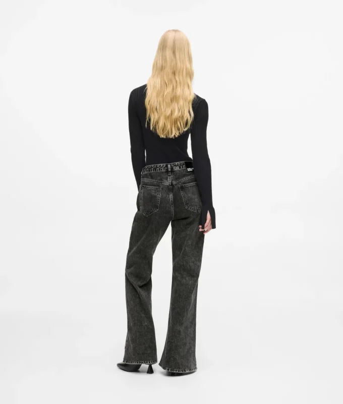Flared jeans met hoge taille en naden