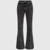 Flared jeans met hoge taille en naden