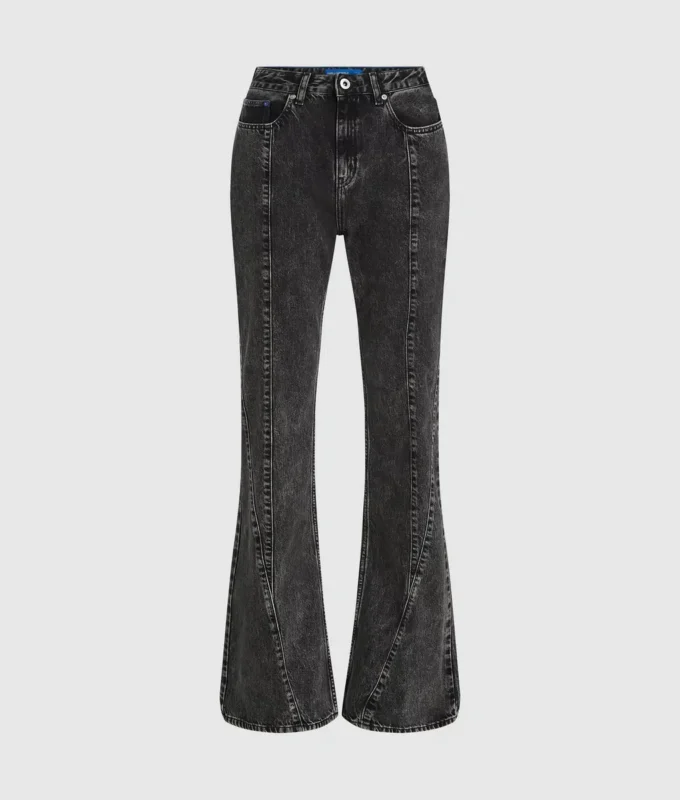 Flared jeans met hoge taille en naden