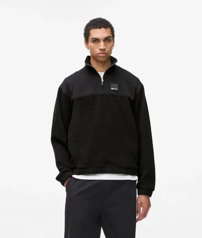 Fleece sweatshirt met halve rits
