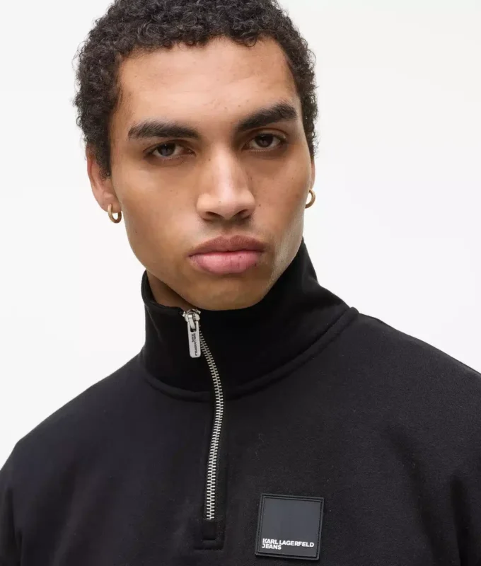 Fleece sweatshirt met halve rits