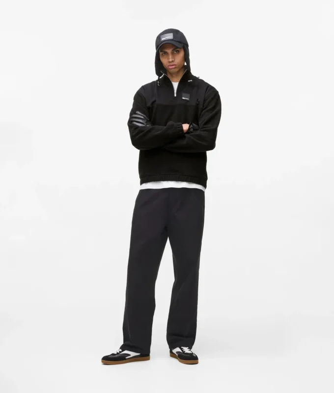 Fleece sweatshirt met halve rits
