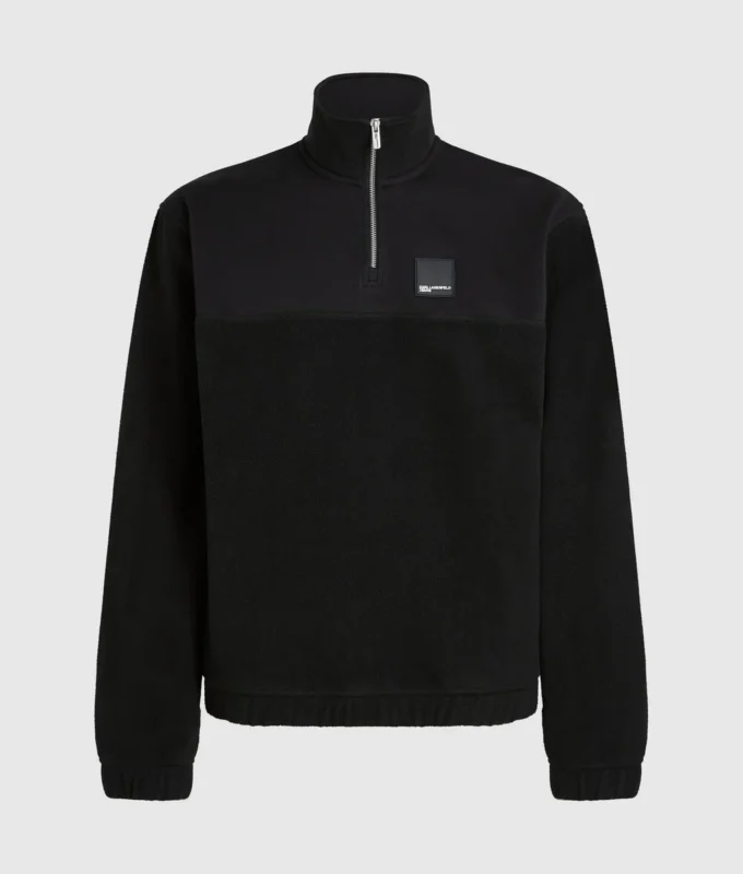Fleece sweatshirt met halve rits