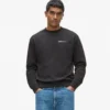 Fluwelen sweatshirt met ronde hals en logo