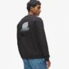 Fluwelen sweatshirt met ronde hals en logo