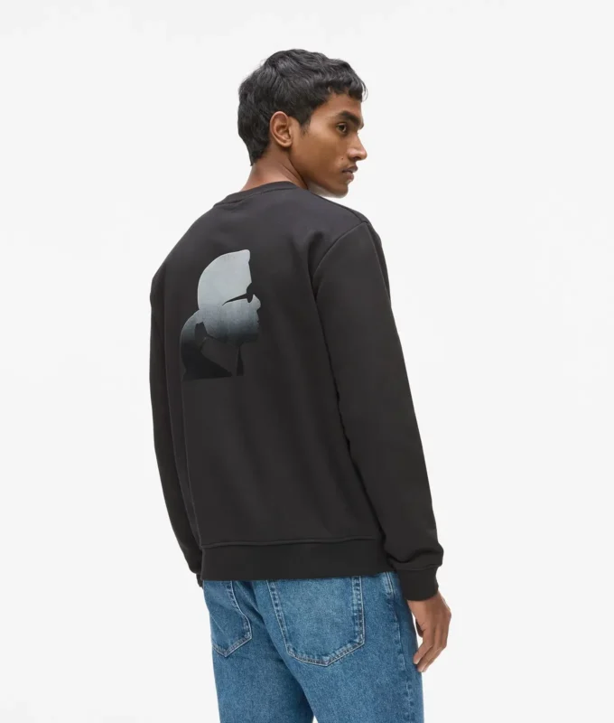 Fluwelen sweatshirt met ronde hals en logo