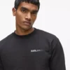Fluwelen sweatshirt met ronde hals en logo