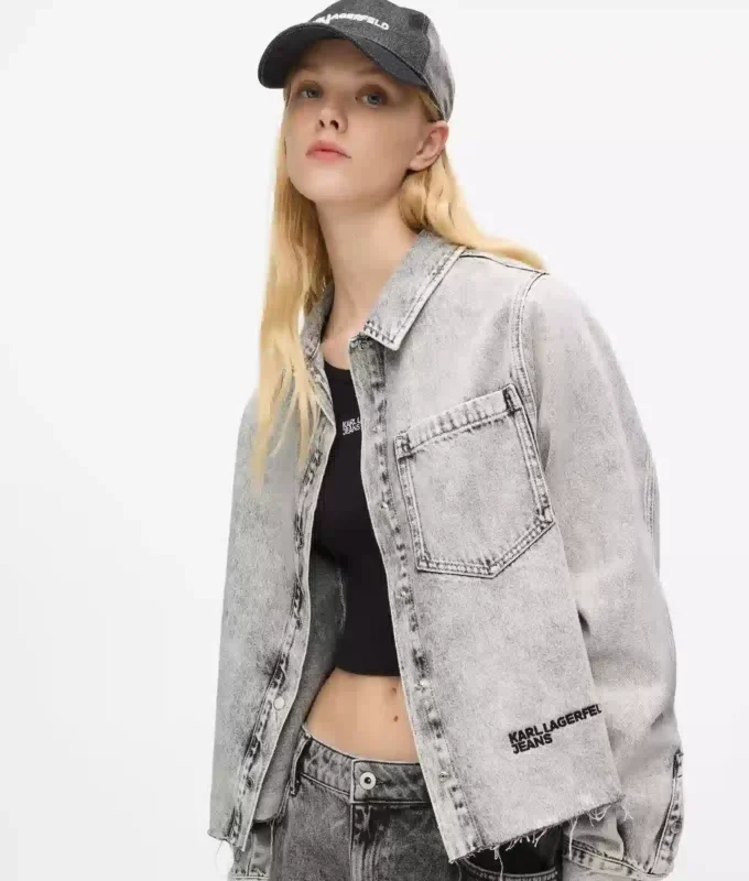 Gebleekt denim overhemd