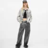 Gebleekt denim overhemd