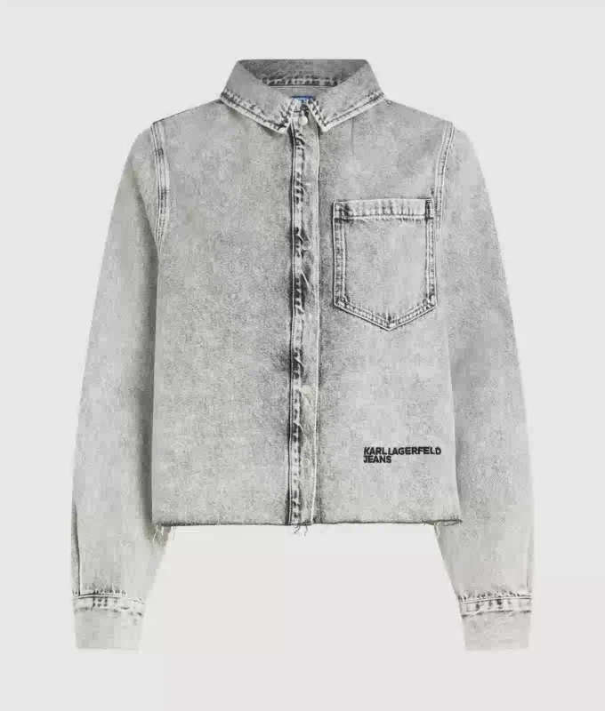 Gebleekt denim overhemd