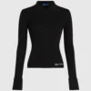 Gebreid poloshirt met lange mouwen