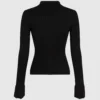 Gebreid poloshirt met lange mouwen