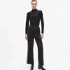 Gebreide broek met bouclé-details