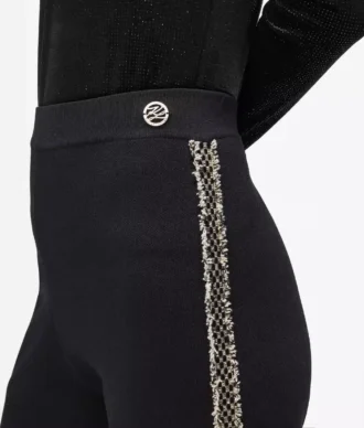 Gebreide broek met bouclé-details
