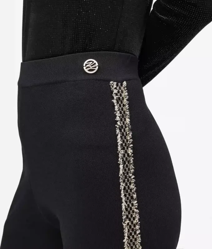 Gebreide broek met bouclé-details