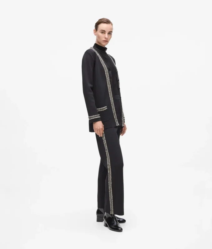 Gebreide broek met bouclé-details