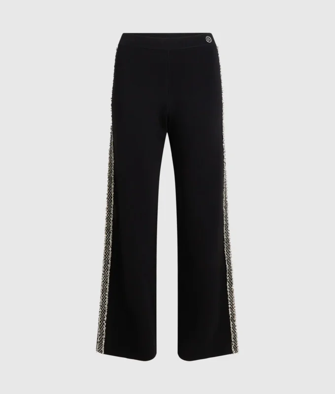 Gebreide broek met bouclé-details